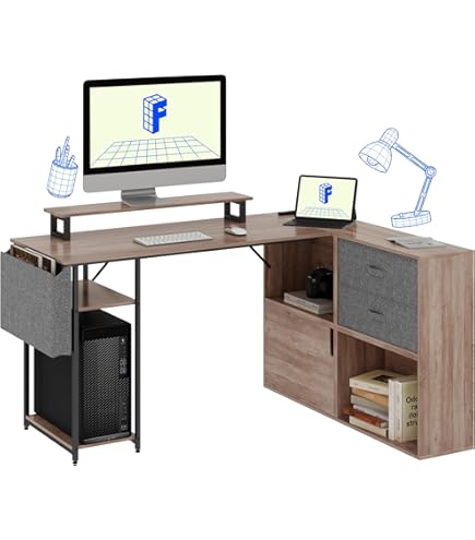 1品限り❤️FLEXISPOT l字デスク FD19 幅134×奥行き105×71 Amazon | FLEXISPOT l字デスク ㍶デスク FD19 デスク 収納付き